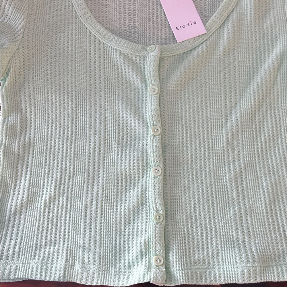 Elodie Light Green Button Down Shirt - Picture 6 of 6